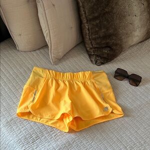 New balance, bright orange brief lined running short shorts, athletic training M